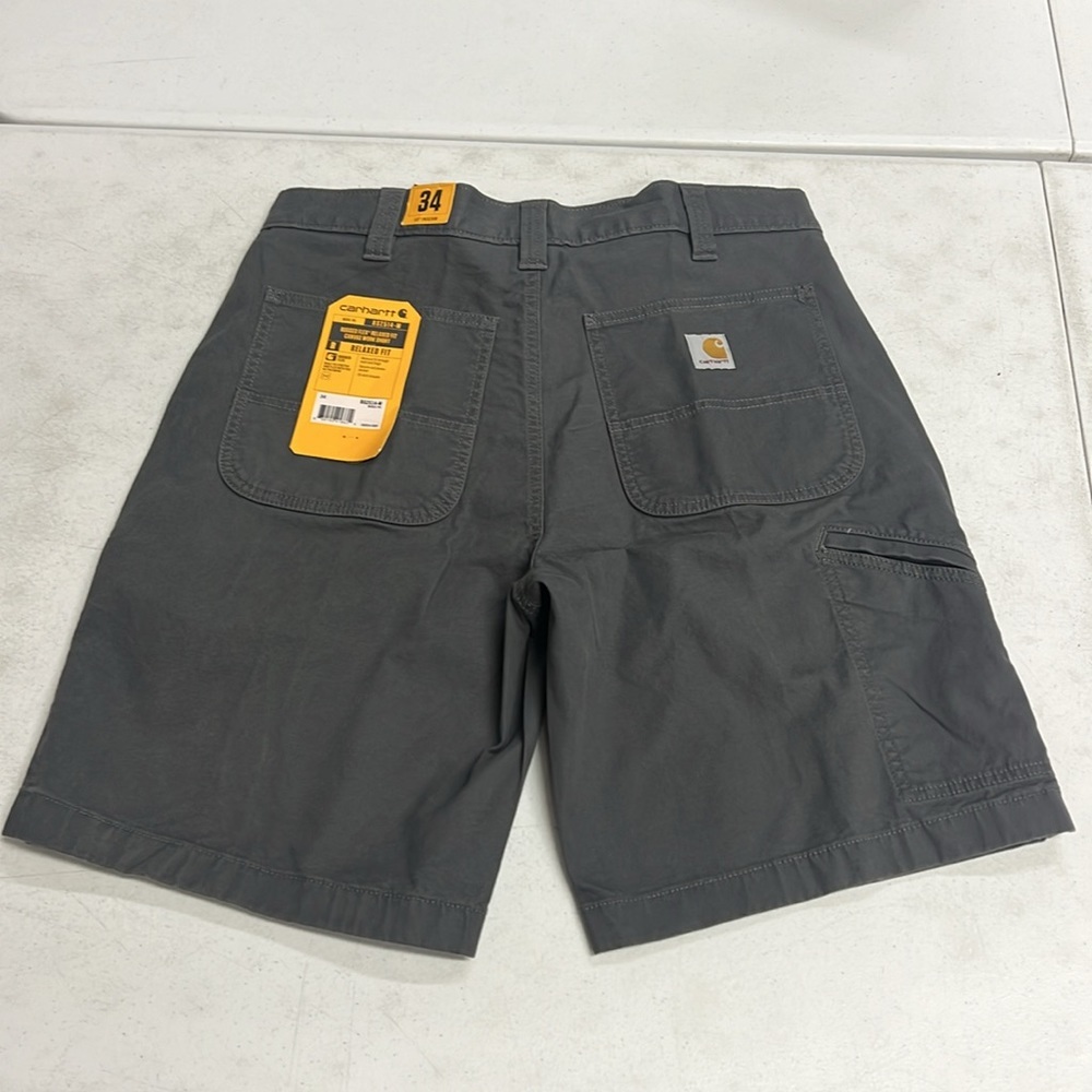 Carhartt Men's Rugged Flex Relaxed Fit Canvas Work Short Size 34 Gravel NWT - Picture 3 of 8